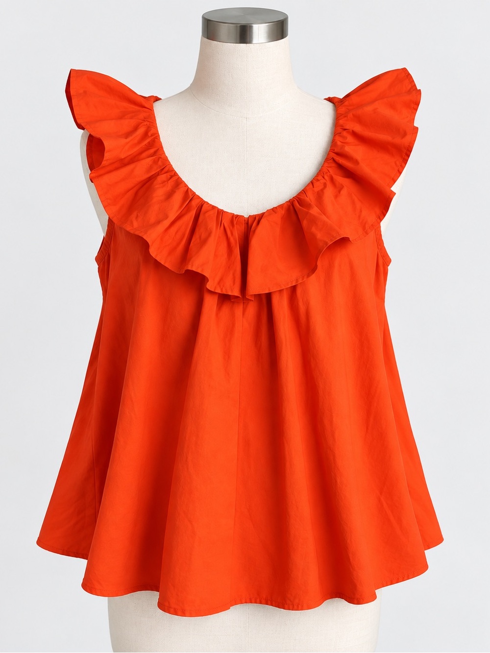 Zara Women’s Orange Ruffle Sleeveless Top Size XS